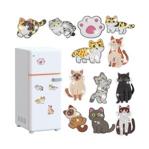 NWT Lemitung 12 Picee DIY Cat Diamond Painting Magnets